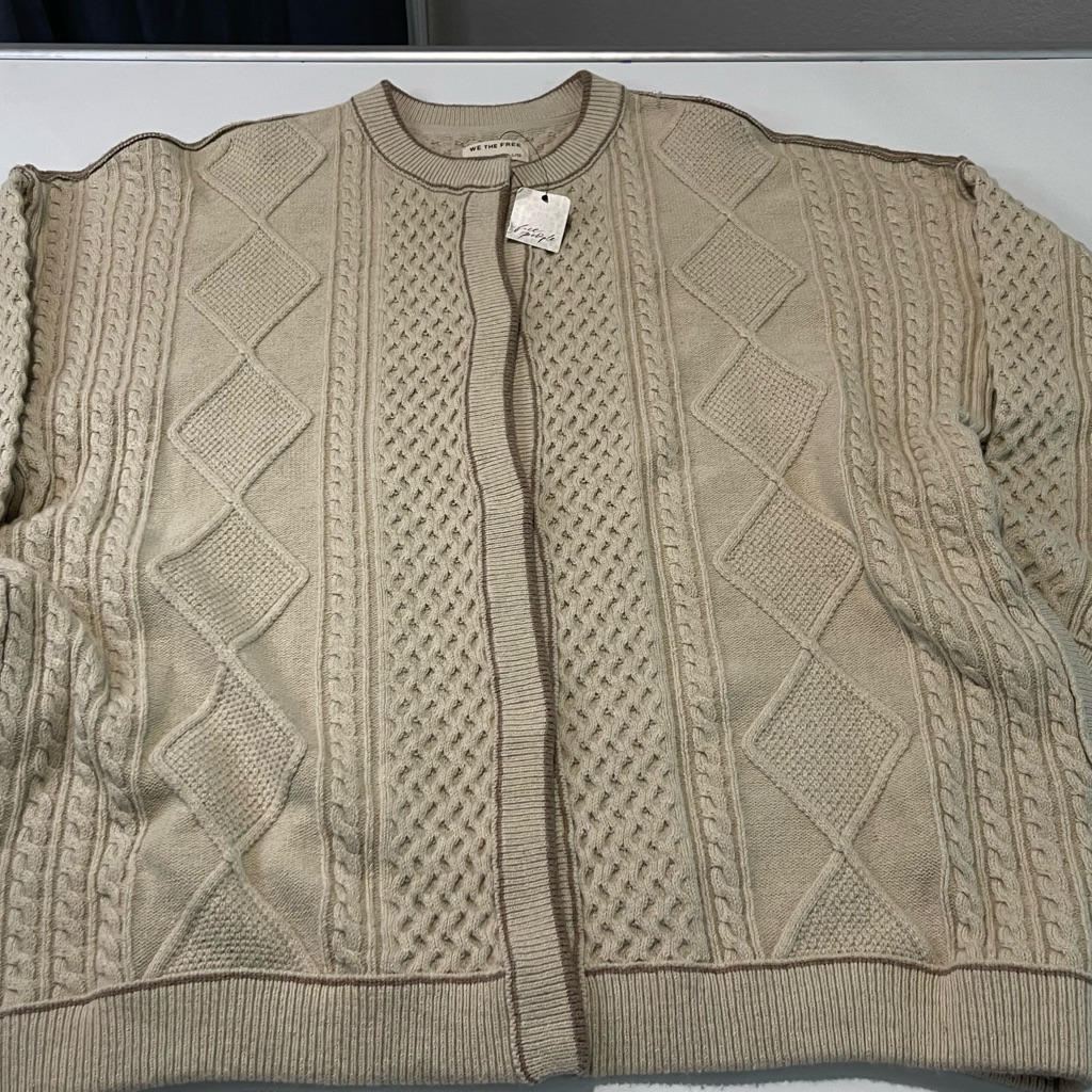 Free People Wishbone Cable Knit Cardigan
